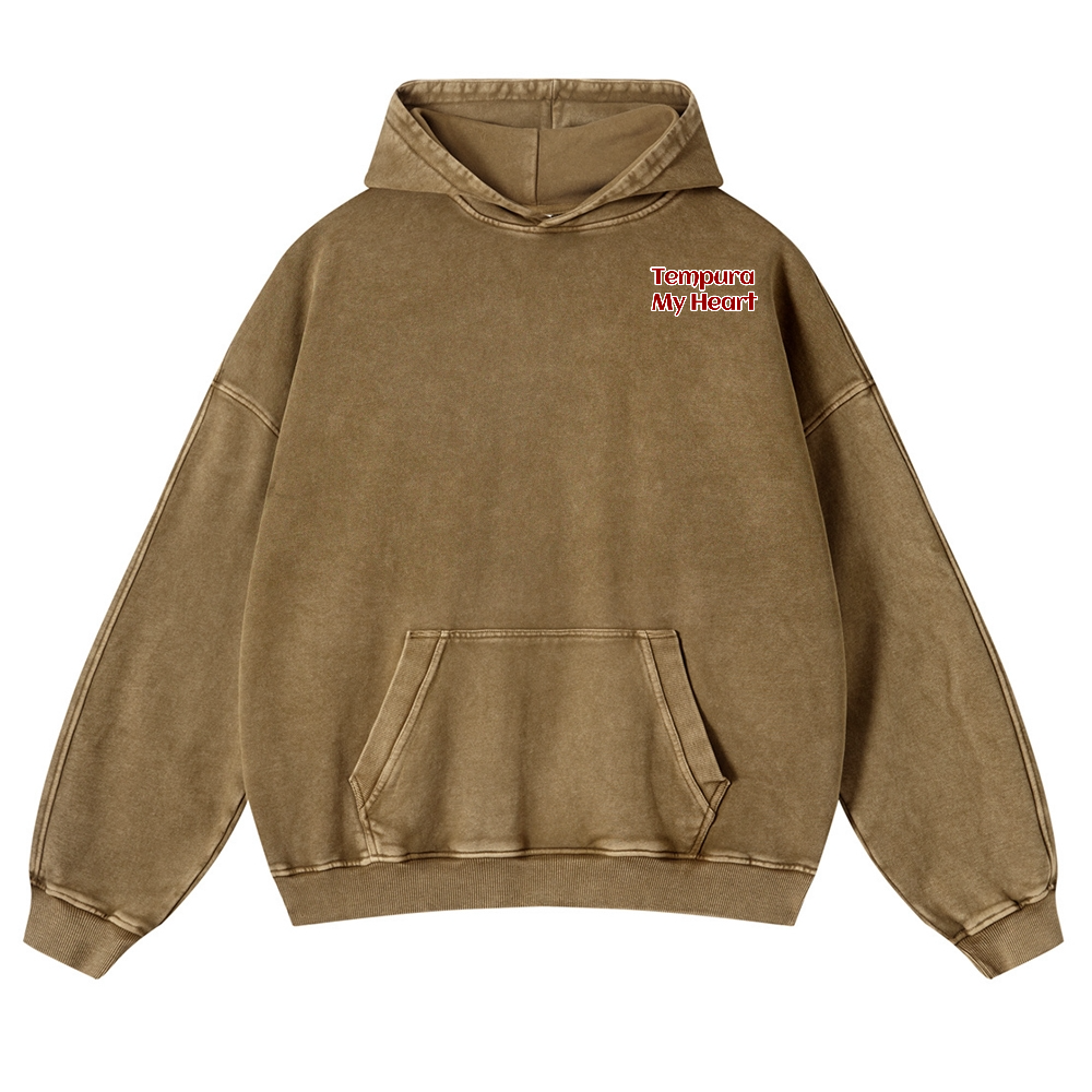 Tempura Shrimp Vintage Washed Cotton Back Art Hoodie