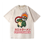 Frog Ramen Vintage Wash Japanese Design T-Shirt