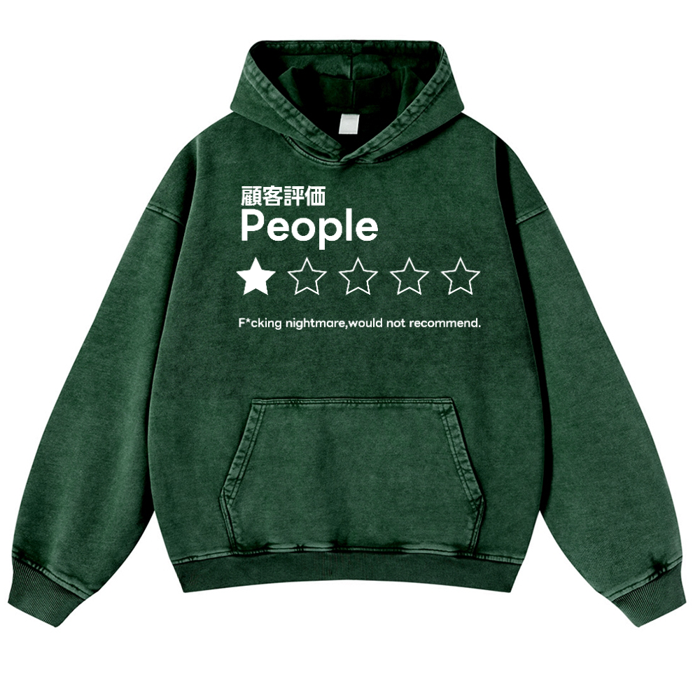 People Vintage Washed Thick Cotton Hoodie