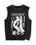 Disobey Raccoon Vintage Distressed Washed Tank Top