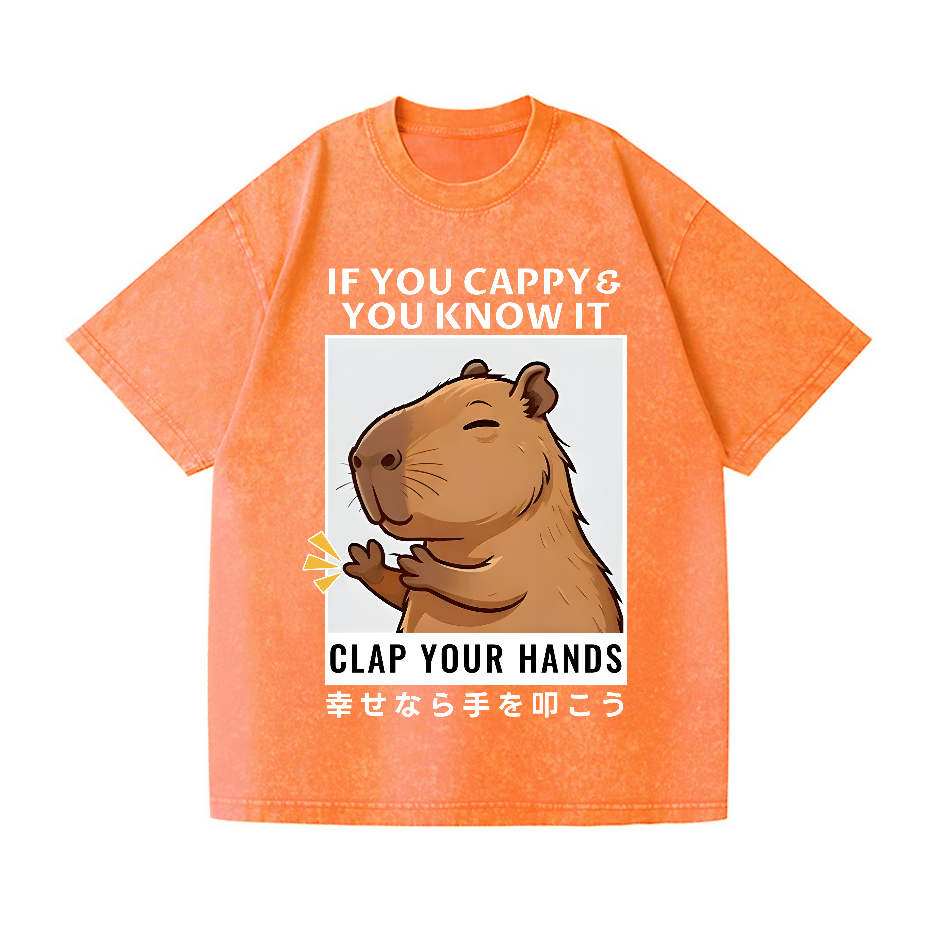 Capybara Vintage Wash Japanese Design T-Shirt