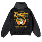 Tokyo Kawatora Vintage Washed Cotton Back Art Hoodie