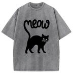 Funny Cat Tail Washed T-Shirt