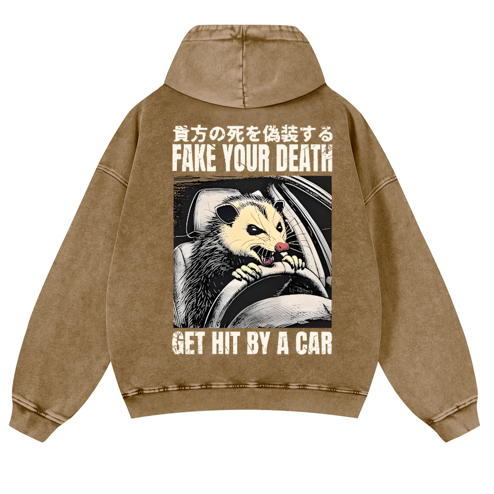 Skunk Vintage Washed Cotton Back Art Hoodie