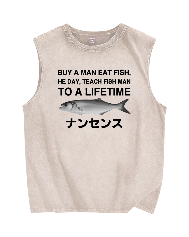 Funny To A Lifetime Vintage Distressed Washed Tank Top