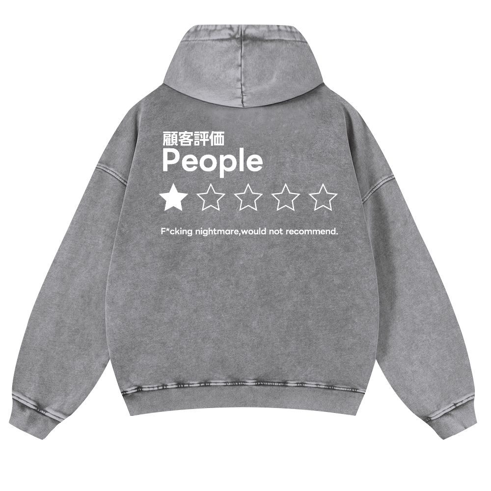 People Vintage Washed Cotton Back Art Hoodie