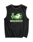 I need to get serious tomorrow Vintage Distressed Washed Tank Top