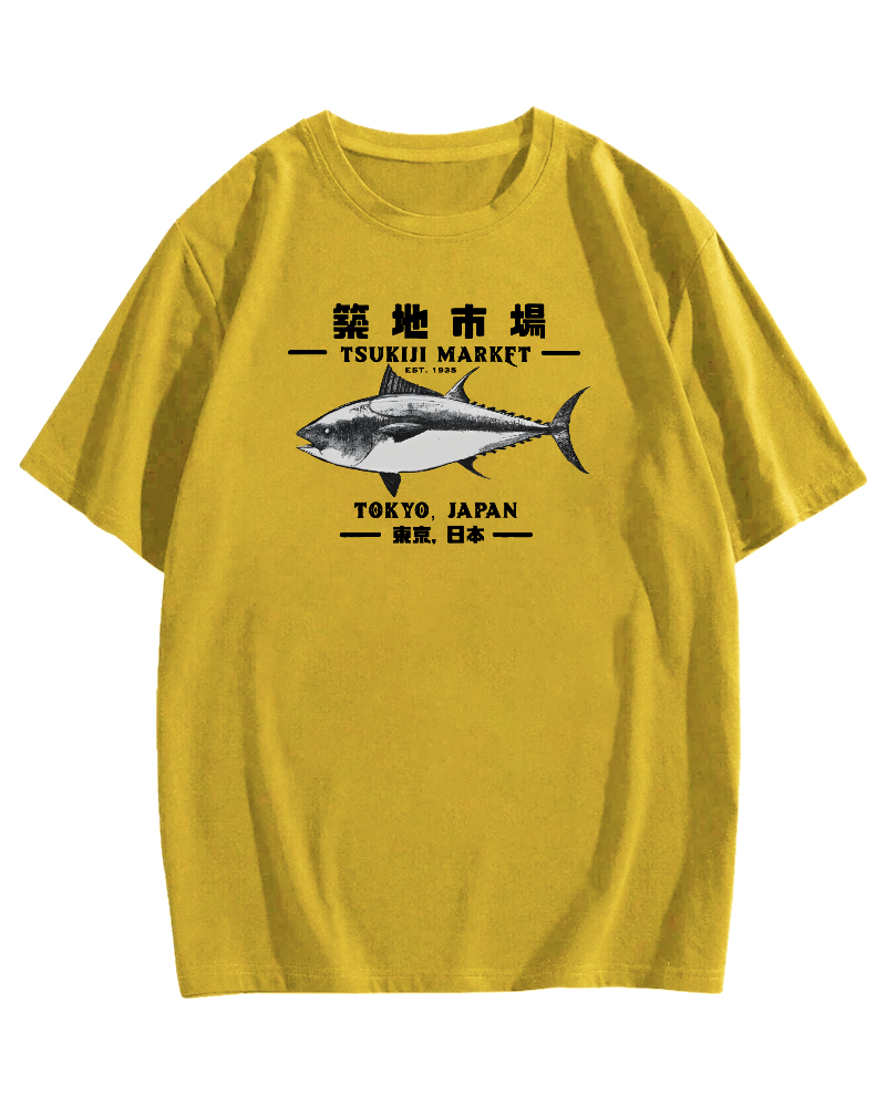 Tokyo Tsukiji Market Cotton casual T-shirt