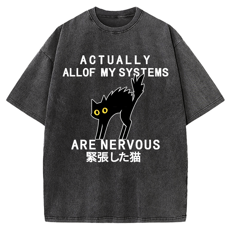 Nervous Cat Vintage Washed T-shirt