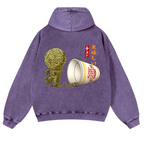 Ramen Mummy Vintage Washed Cotton Back Art Hoodie