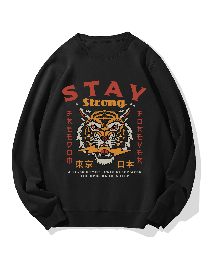Stay Strong Tiger Cotton Sweatshirt