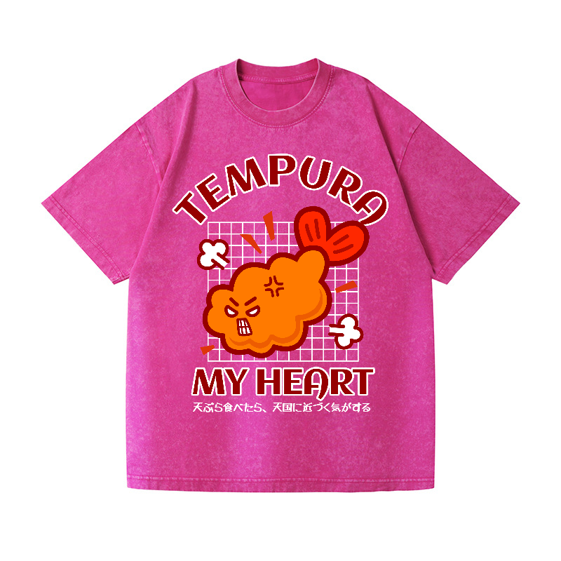 Tempura My Heart Vintage Wash Japanese Design T-Shirt