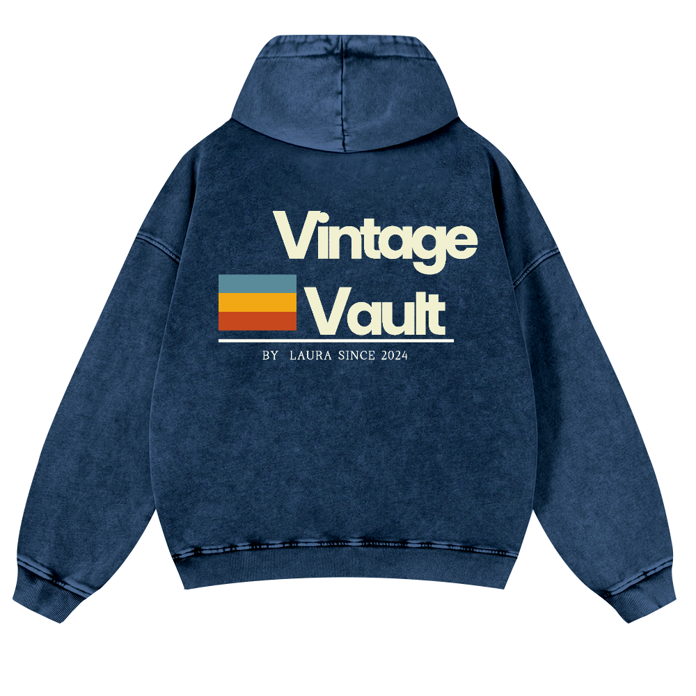Vintage Vault Vintage Washed Cotton Back Art Hoodie