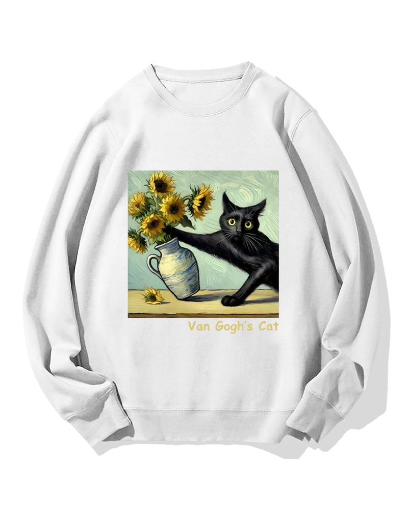 Van Gogh's Naughty Cat Cotton Sweatshirt
