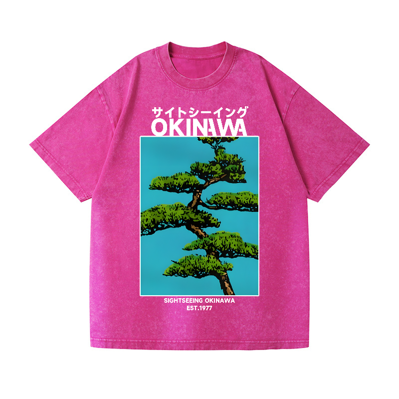 Okinawa Vintage Wash Japanese Design T-Shirt