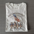 Unisex Classic Cotton 250th Birthday USA Printed Folded T-shirt
