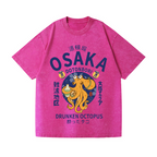 Osaka Dotonbori Drunken Octopus Vintage Wash Japanese Design T-Shirt