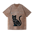 Cat Vintage Wash Japanese Design T-Shirt