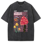 Japanese Art Mushroom Vintage Washed T-Shirt