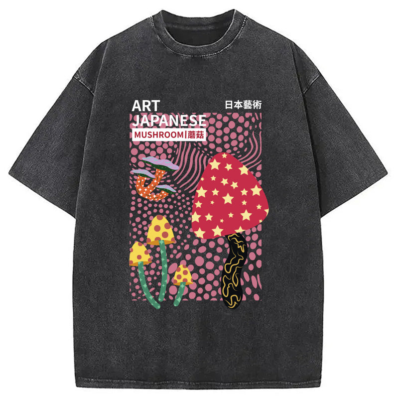 Japanese Art Mushroom Vintage Washed T-Shirt