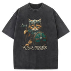Viking Cat Washed T-Shirt