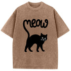 Funny Cat Tail Washed T-Shirt