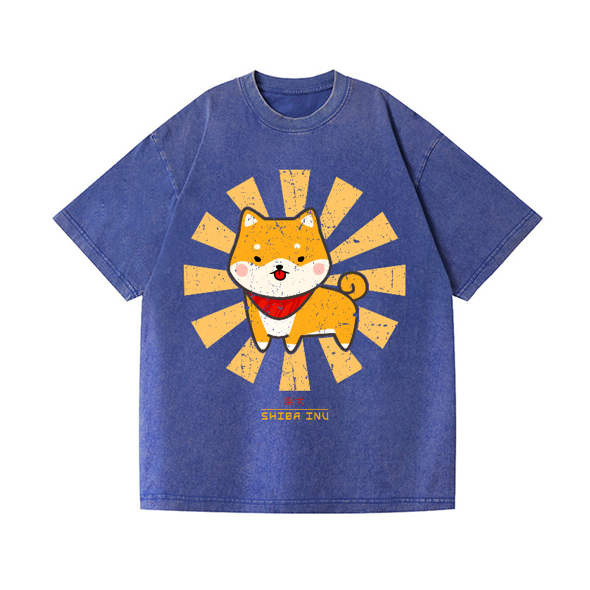 Shiba Inu Vintage Wash Japanese Design T-Shirt
