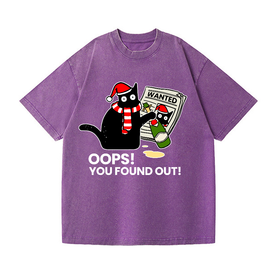 Cat Oops! You Found Out! Vintage Wash Japanese Design T-Shirt
