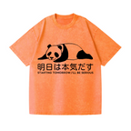 Starting Tomorrow, I'Ll Be Serious Panda Vintage Wash Japanese Design T-Shirt