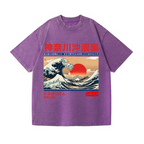 Kanagawa Ukiyo-e Great Wave Vintage Wash Japanese Design T-Shirt