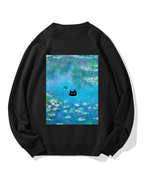 Monet Water Lily Cat Cotton Sweatshirt