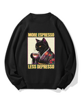 Kimono Coffee Cat Cotton Sweatshirt