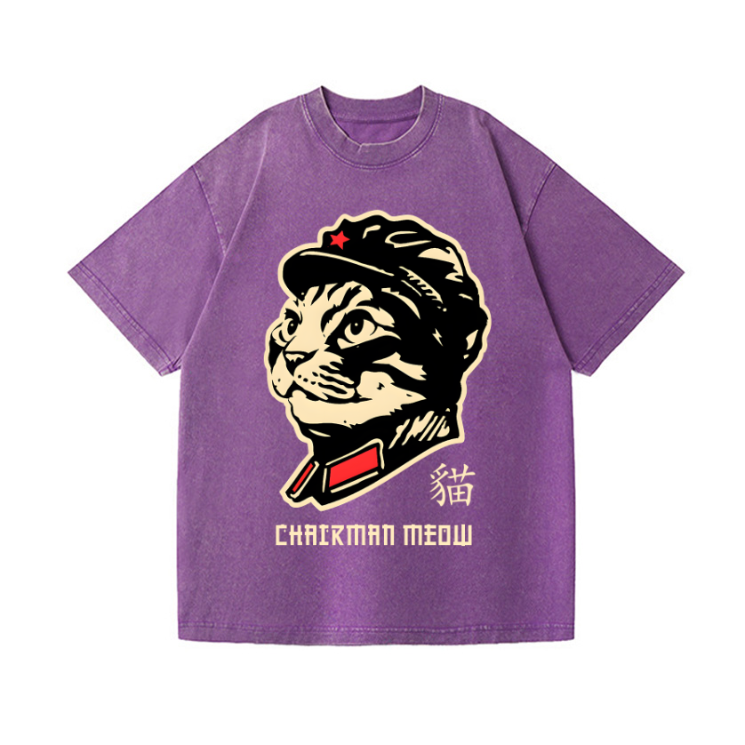 Chairman Meow Cat Vintage Wash Japanese Design T-Shirt