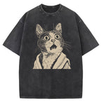OMG Funny Cat Art Washed T-Shirt