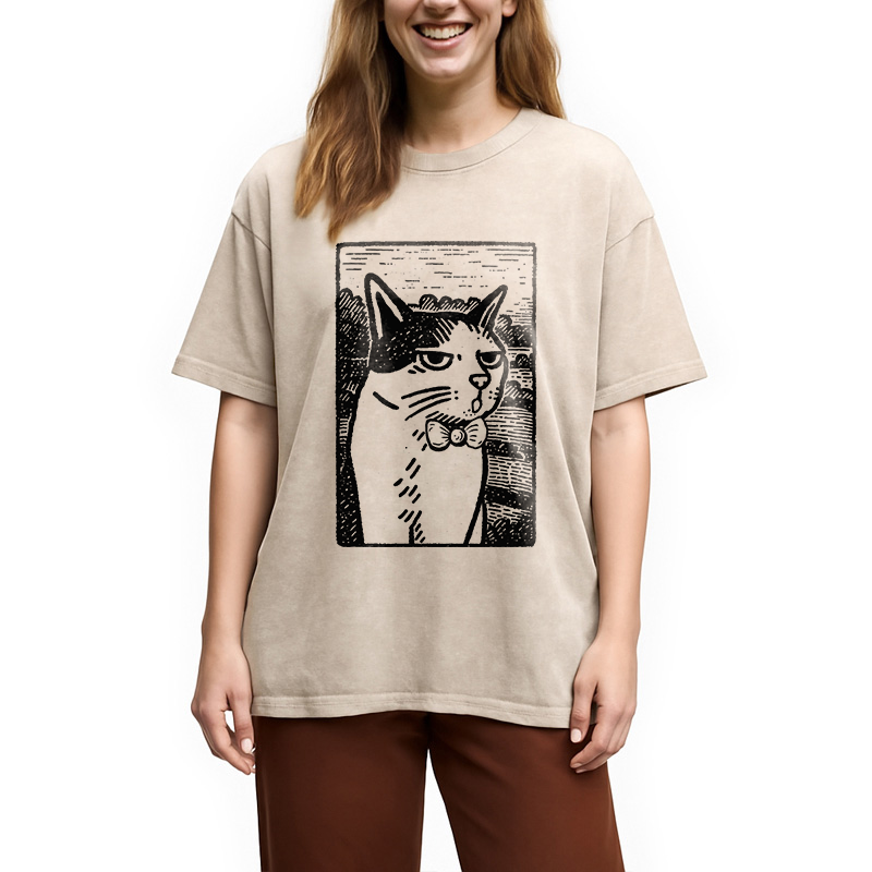 Cat's Hateful Eyes Washed T-Shirt