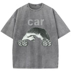 Cat Car Washed T-Shirt