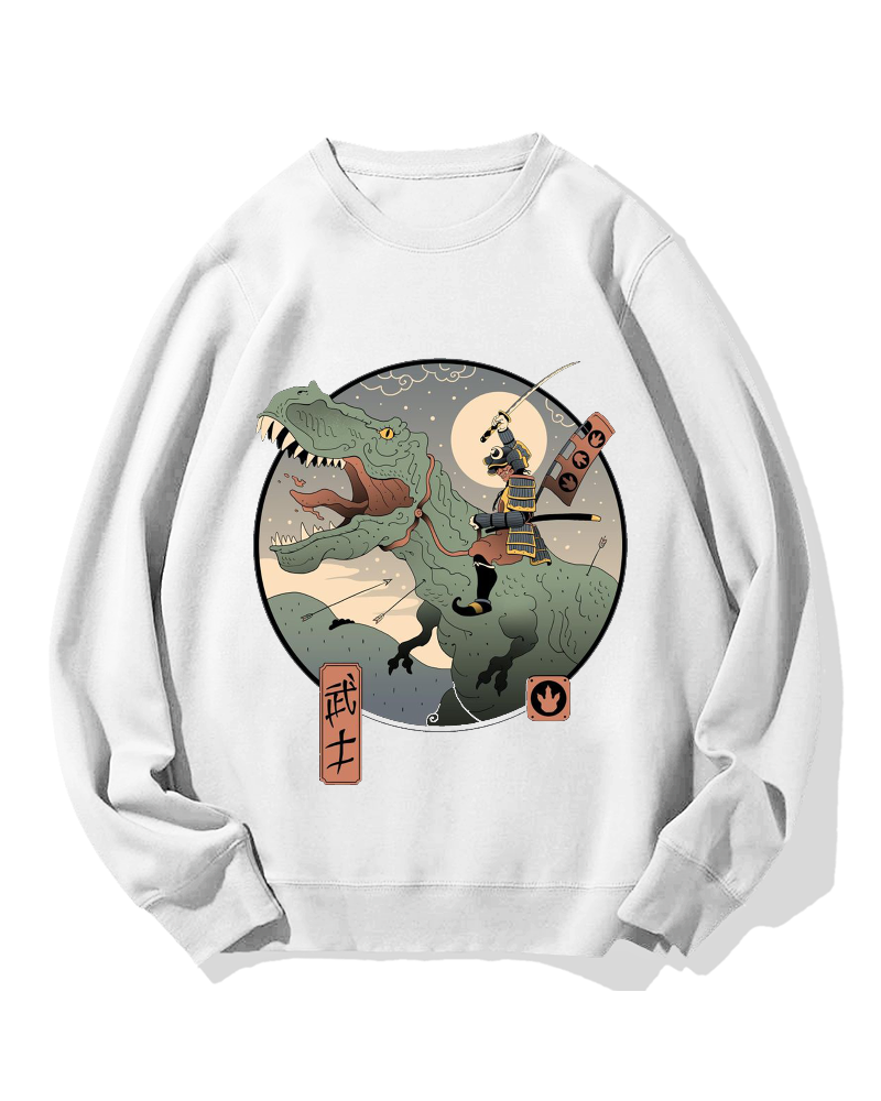 Japanese Dinosaur Warrior Cotton Sweatshirt