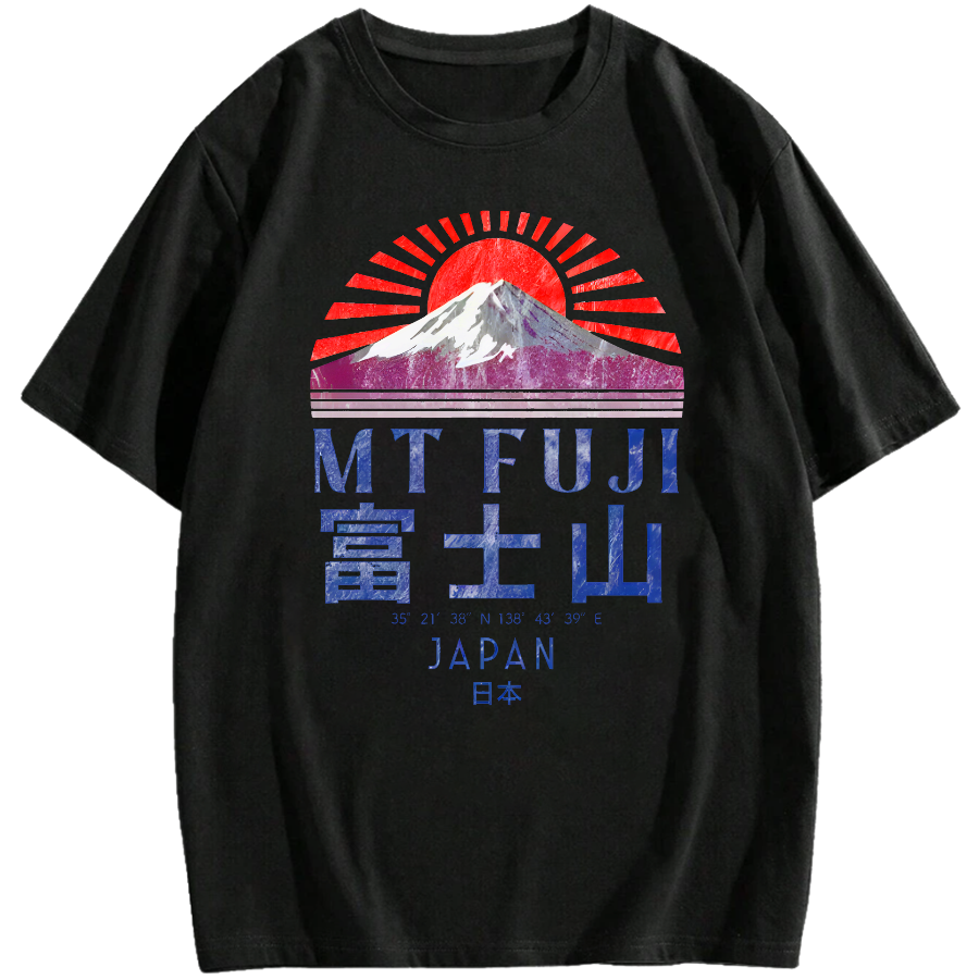 Mount Fuji Vintage Japan Graphic Cotton casual T-shirt