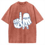 LA  Sign & Baseball Vintage Washed T-shirt