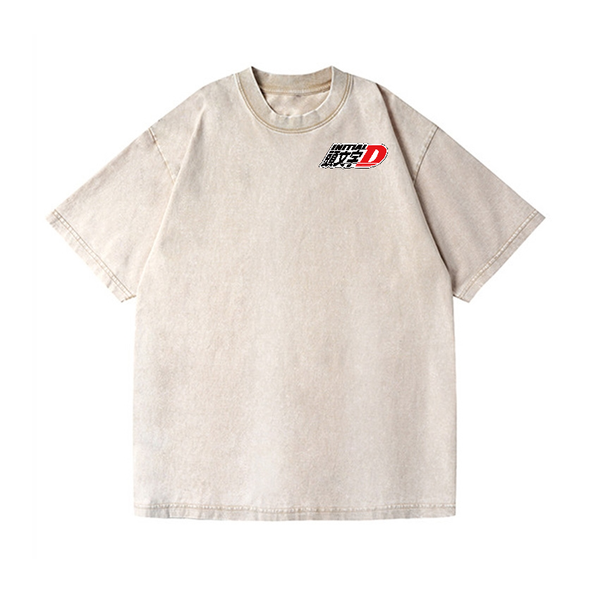 Initial D Vintage Wash Japanese Design Back Art T-Shirt