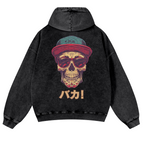 Skull Vintage Washed Cotton Back Art Hoodie