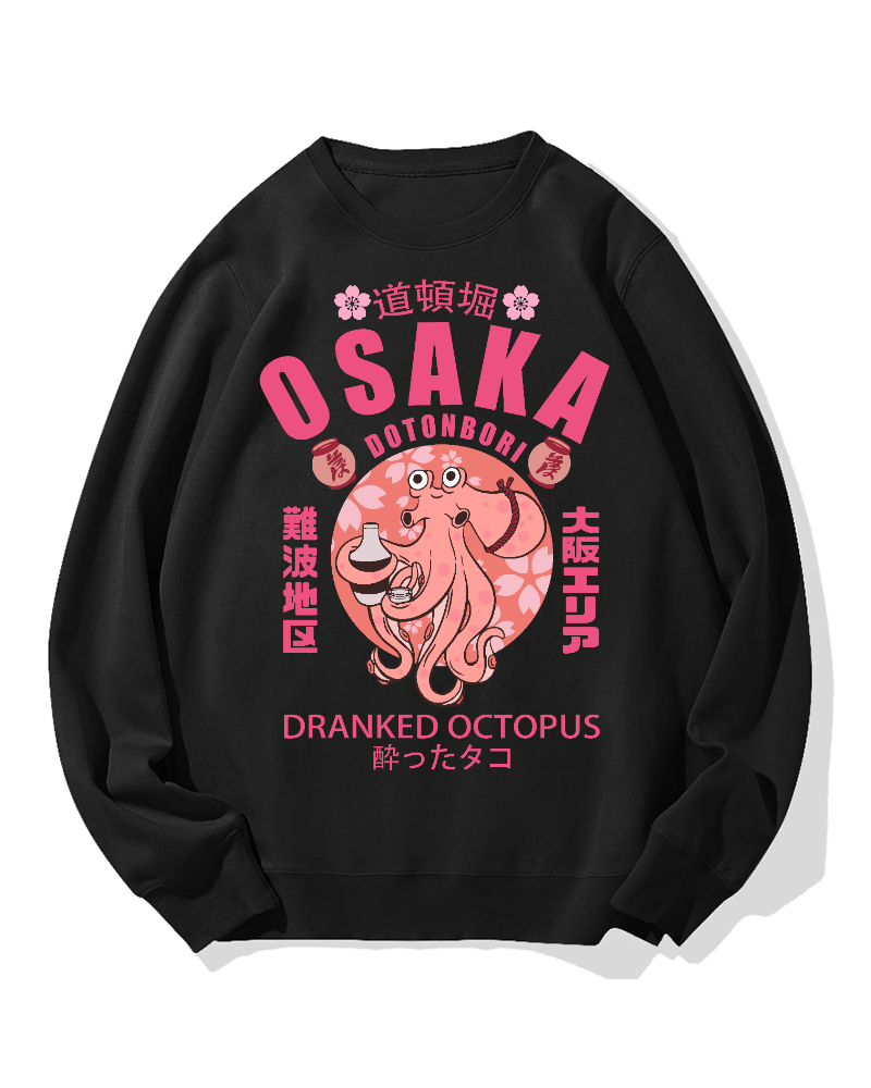 Osaka Sakura Octopus Cotton Sweatshirt