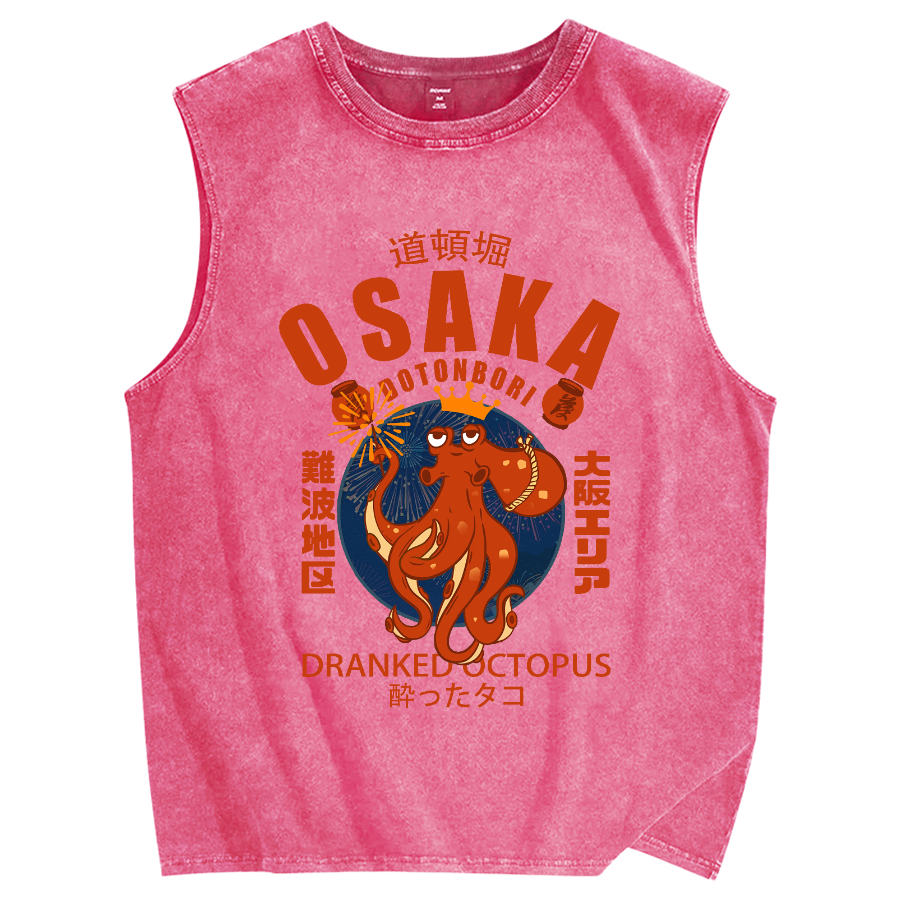 Osaka October Hanabi fireworks Vintage Distressed Washed Tank Top