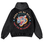 Tiger Vintage Washed Cotton Back Art Hoodie