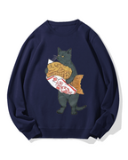 Cat holding taiyaki Cotton Sweatshirt