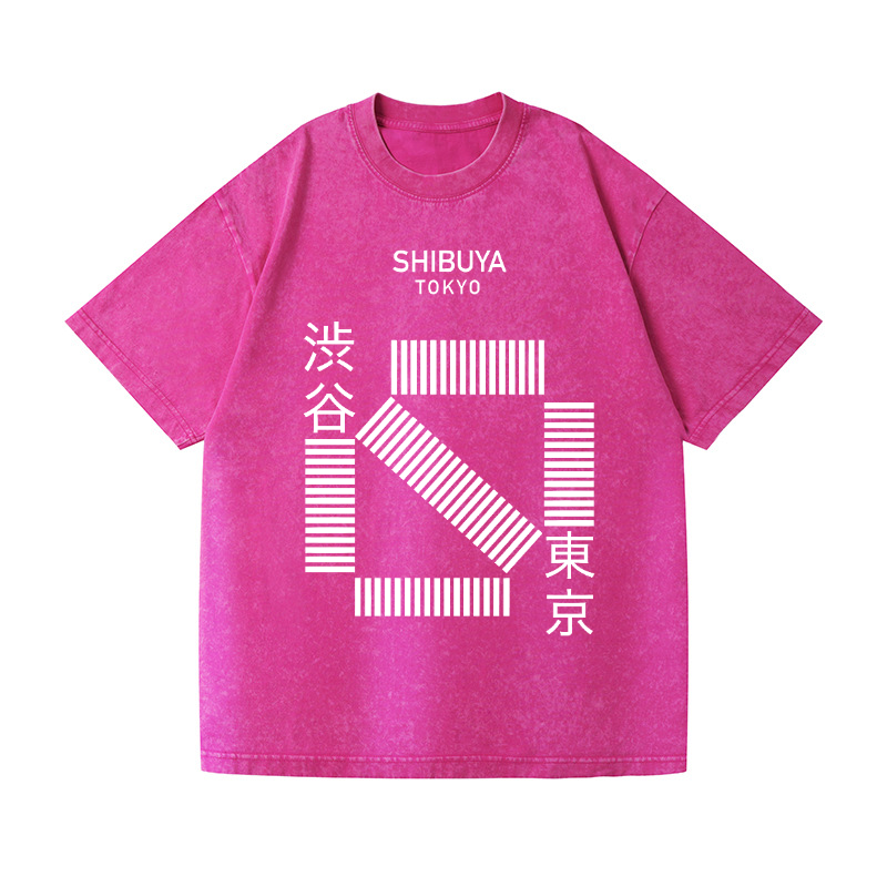 Shibuya Tokyo Vintage Wash Japanese Design T-Shirt