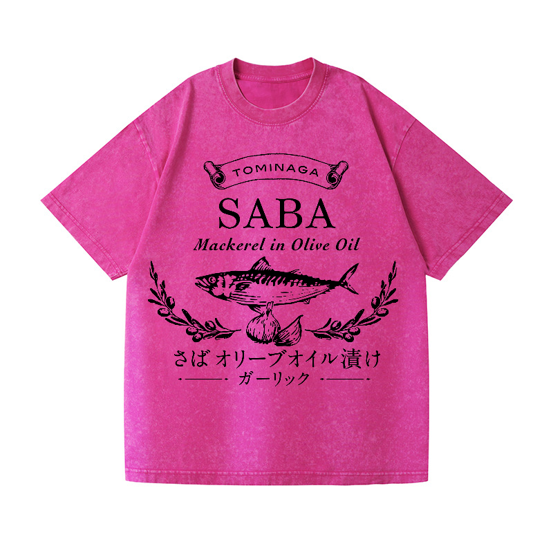 Mackerel Fish Vintage Wash Japanese Design T-Shirt