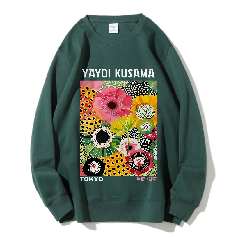 Unisex Flowers Yayoi Kusama Casual Printed Sweatshirt