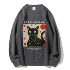 Unisex Yayoi Kusama Cat Printed Sweatshirt