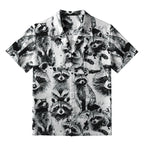 Playful Raccoon White Aloha Hawaiian Shirt